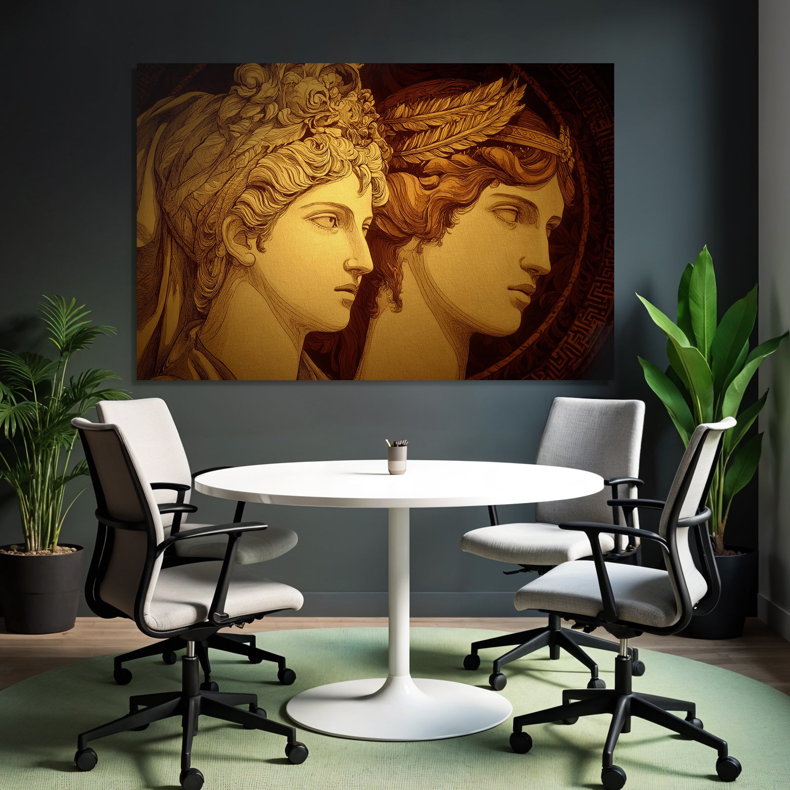 Stylisierte Figuren E Kunst Goldene Farben