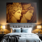 Stylisierte Figuren E Kunst Goldene Farben
