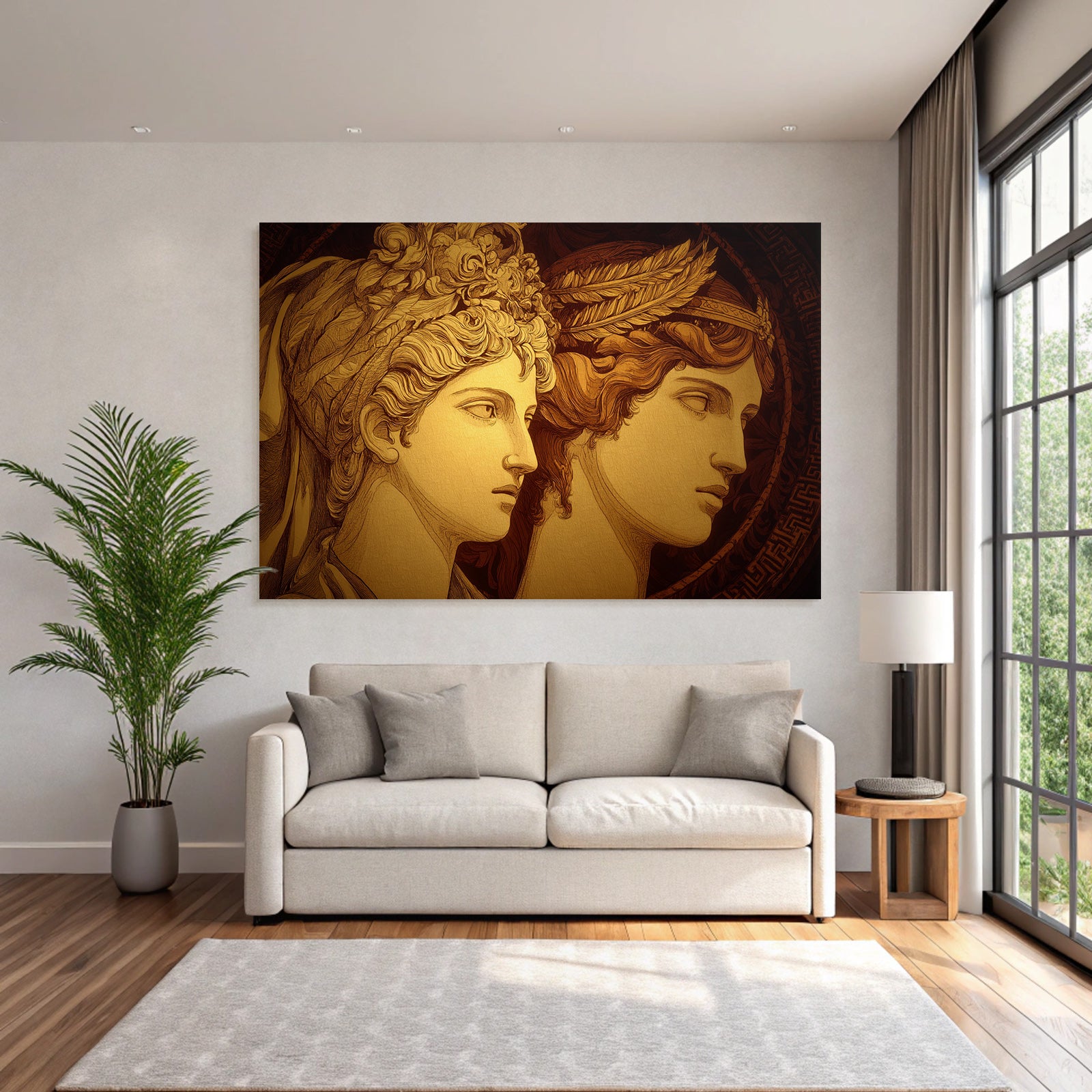 Stylisierte Figuren E Kunst Goldene Farben