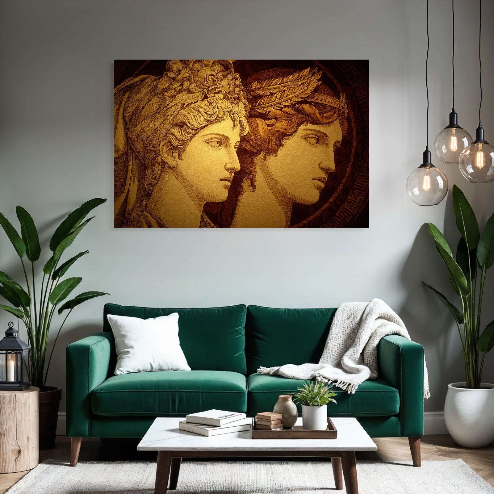 Stylisierte Figuren E Kunst Goldene Farben
