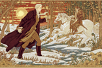 Winterlandschaft Mit Reiter Im Hintergrund Kunstvolle Illustration | Klassisch | Einrichtungsstile