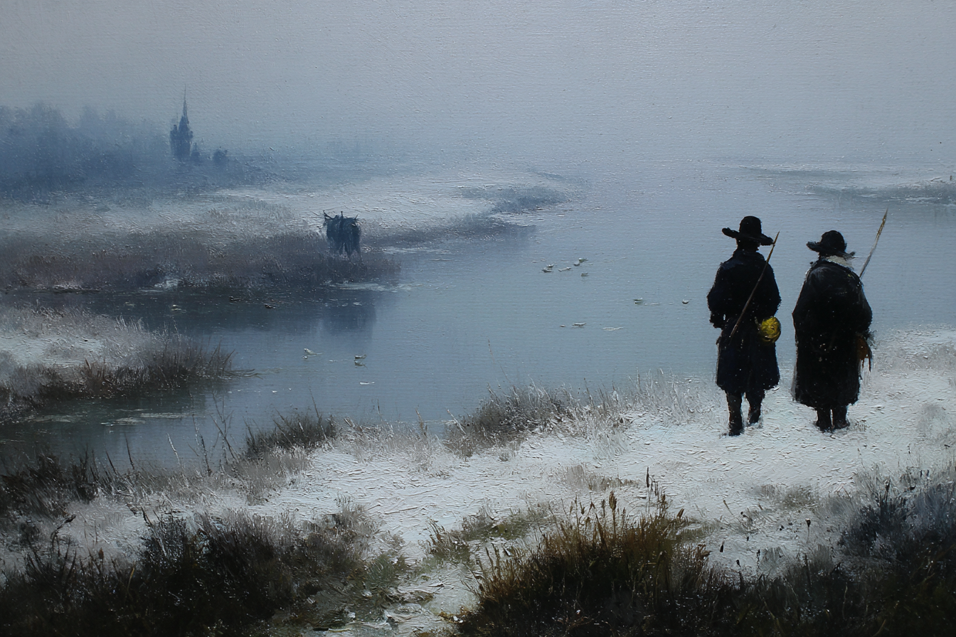 Winterszene Mit Freigaengern Im Nebel | Klassisch | Einrichtungsstile