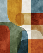 Mid Modern Century Abstraktes Design Geometrische Formen Verschiedene Farben | Mid Century Modern | Einrichtungsstile