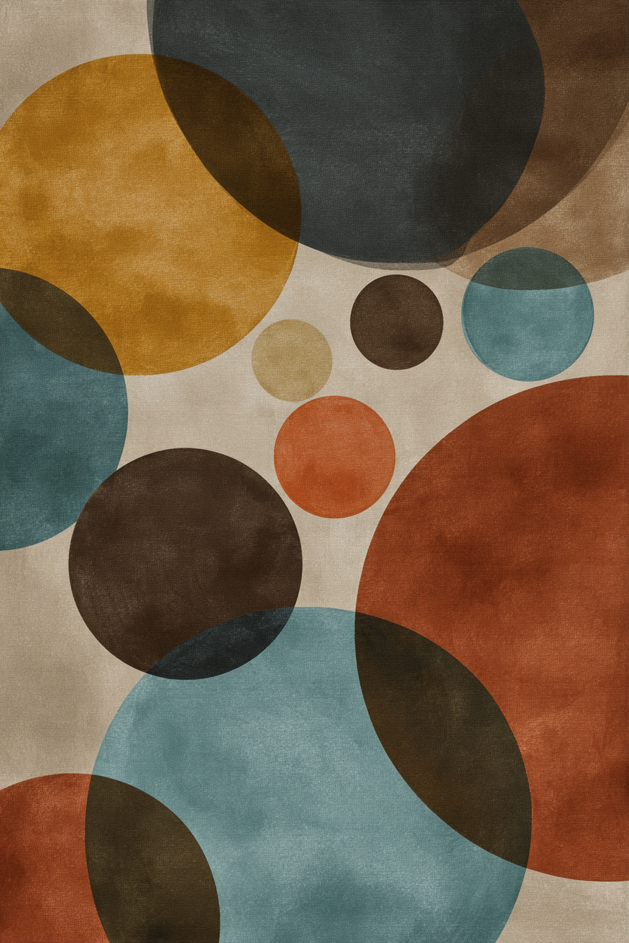 Abstract Design Ueberlappende Kreise Farbige Muster | Mid Century Modern | Einrichtungsstile