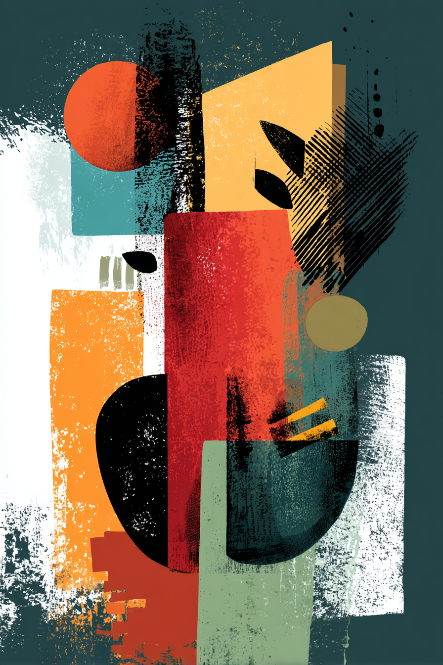 Abstract Kunst Formen Farben Texturiert | Mid Century Modern | Einrichtungsstile