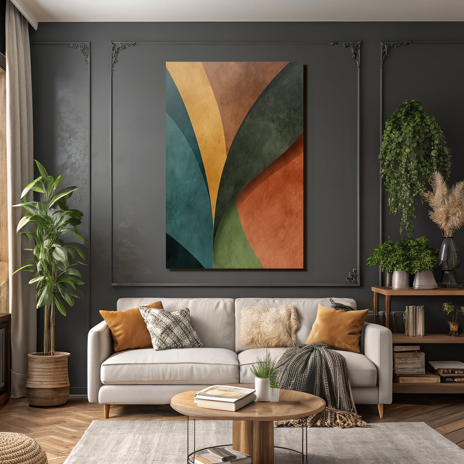 Abstractdesignkurvigeformenintegriertefarbenstruktur