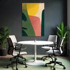 Abstracte Formen Organische Farben Gruen Gelb Pink Beige
