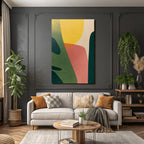 Abstracte Formen Organische Farben Gruen Gelb Pink Beige
