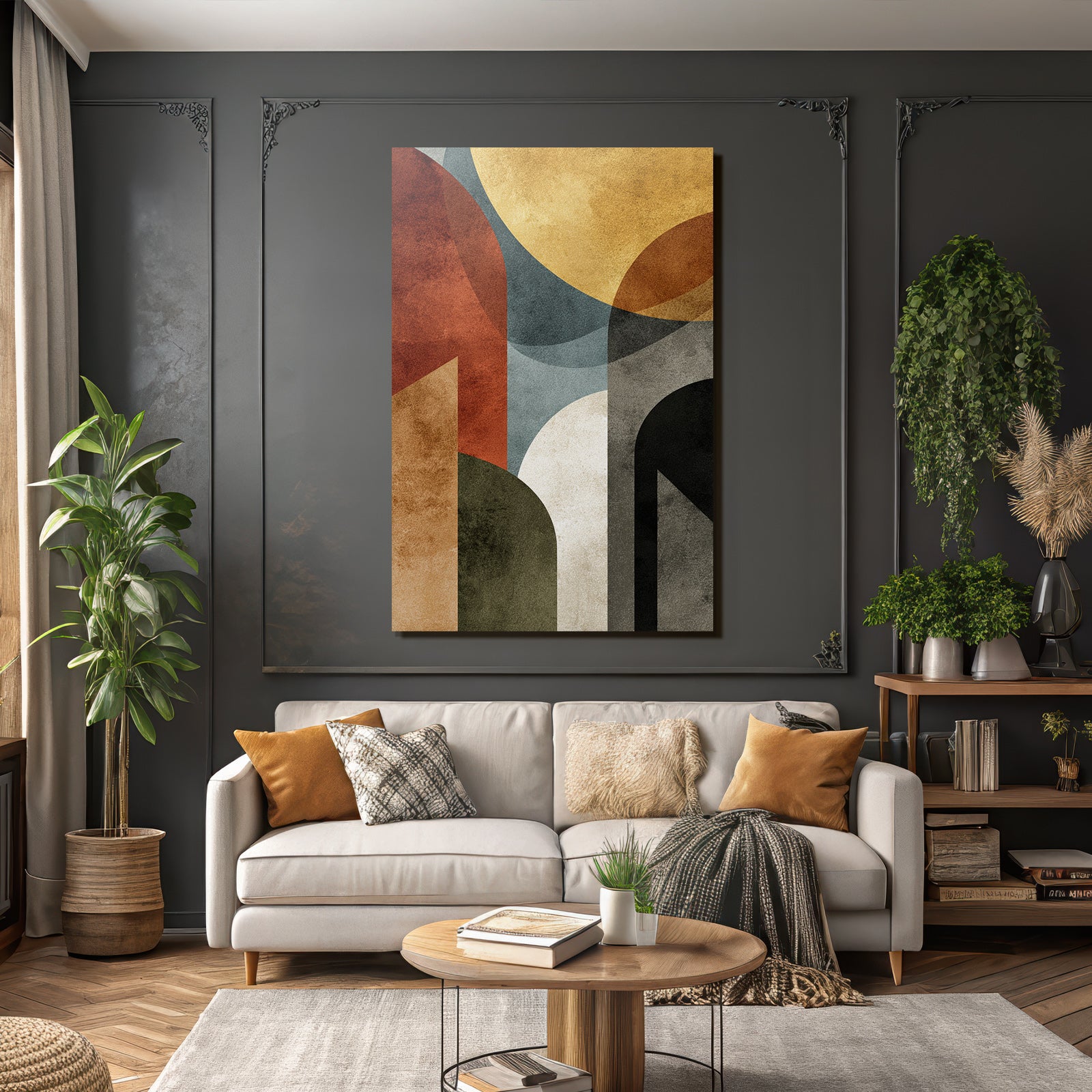 Abstracte Geometrische Gestaltung In Farben Und Texturen