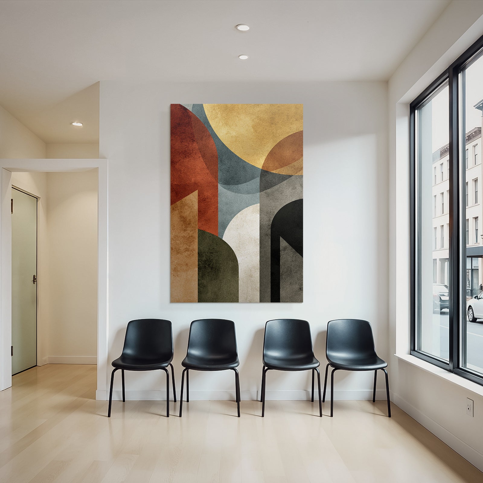 Abstracte Geometrische Gestaltung In Farben Und Texturen