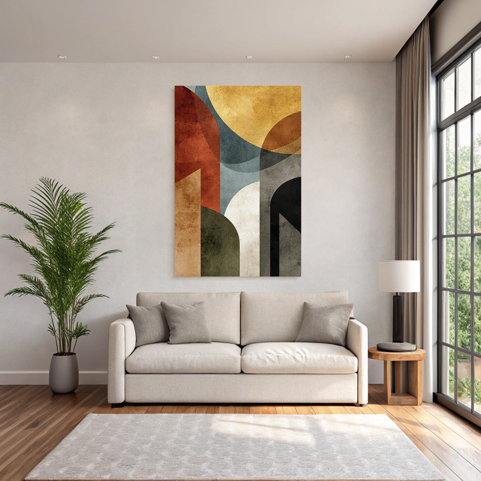 Abstracte Geometrische Gestaltung In Farben Und Texturen