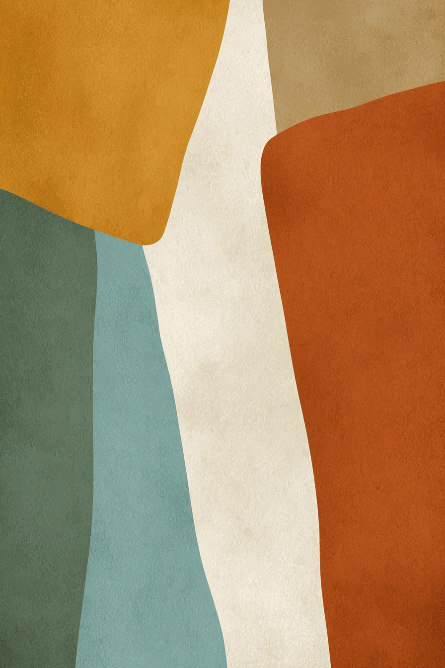 Abstrakte Darstellung Verschiedener Formen Und Farben In Erdigen Toenen | Mid Century Modern | Einrichtungsstile