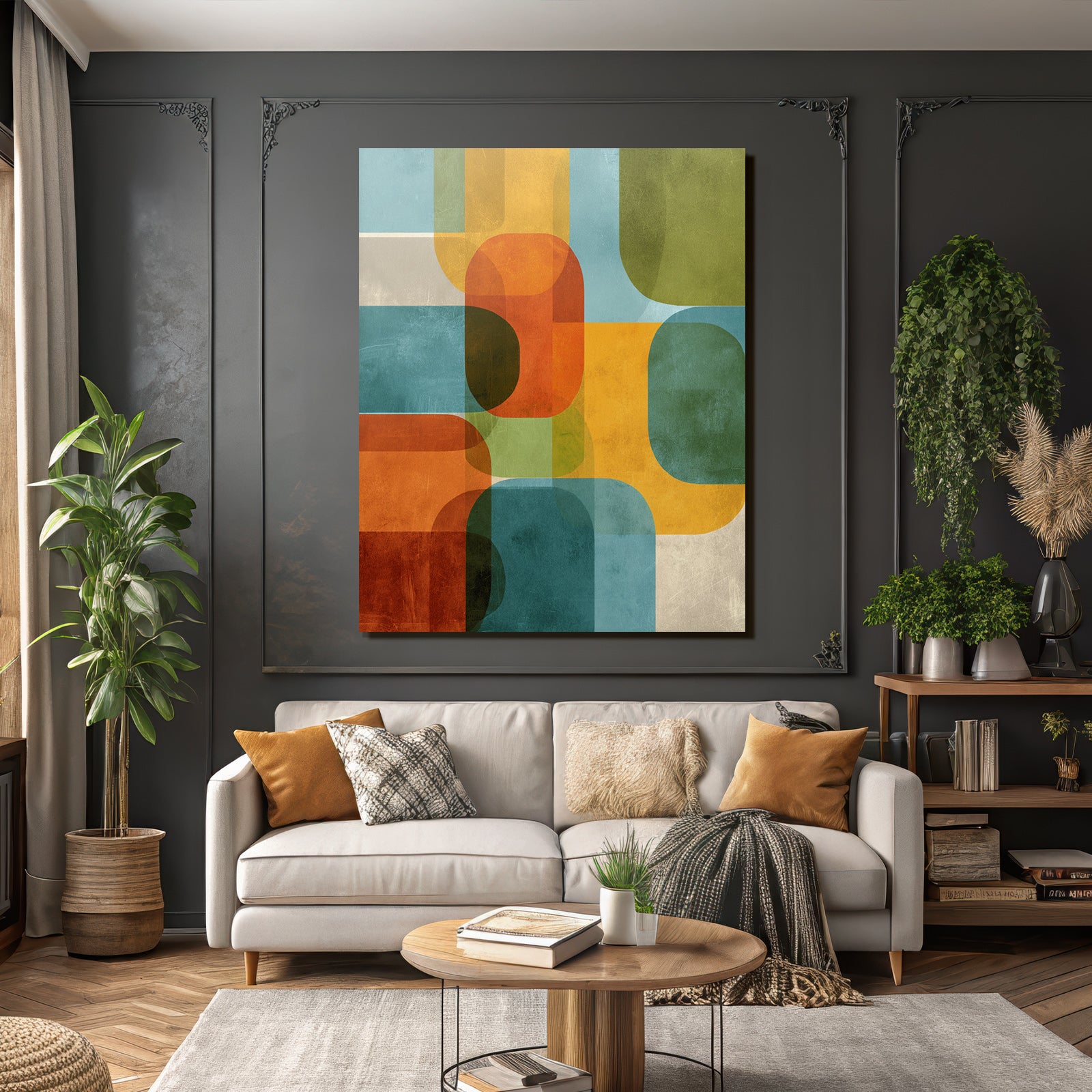 Abstrakte Geometrische Design Verschiedene Formen Farben Aesthetik Kunst