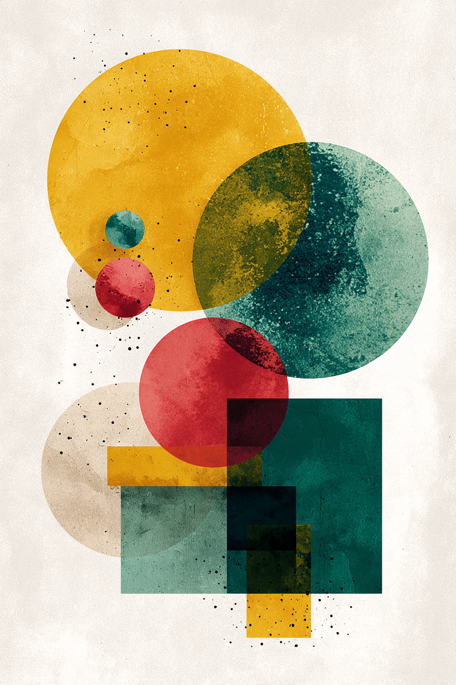 Abstrakte Geometrische Formen In Bunten Farben | Mid Century Modern | Einrichtungsstile