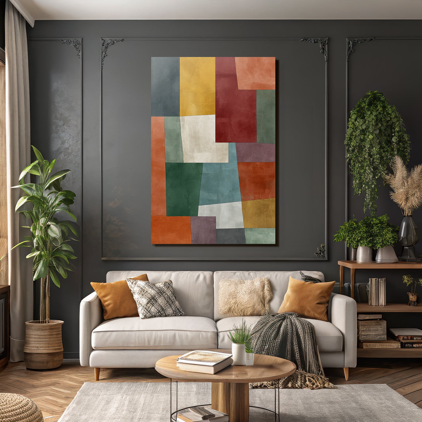 Abstrakte Geometrische Formen Patchwork Design