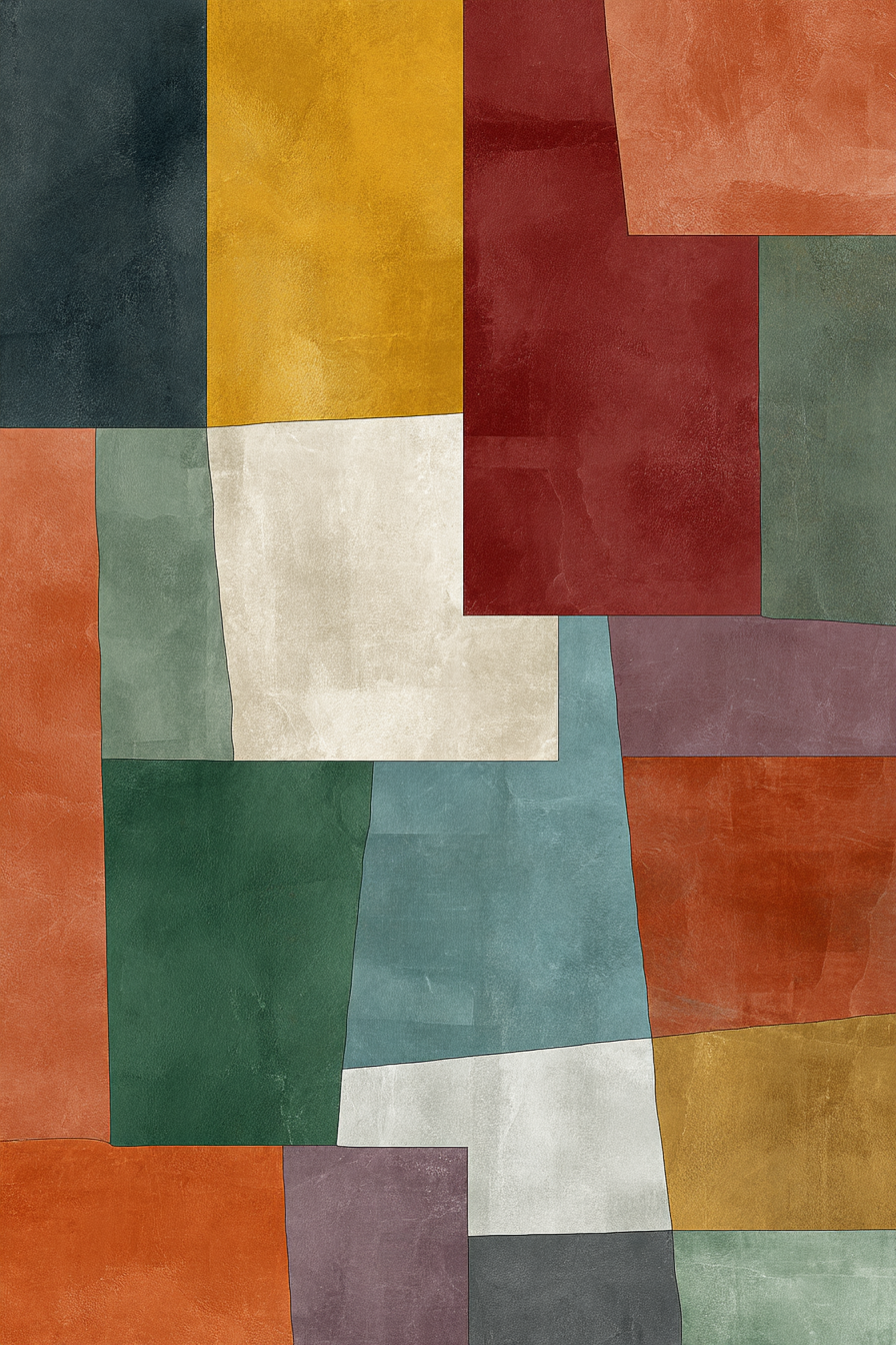 Abstrakte Geometrische Formen Patchwork Design | Mid Century Modern | Einrichtungsstile