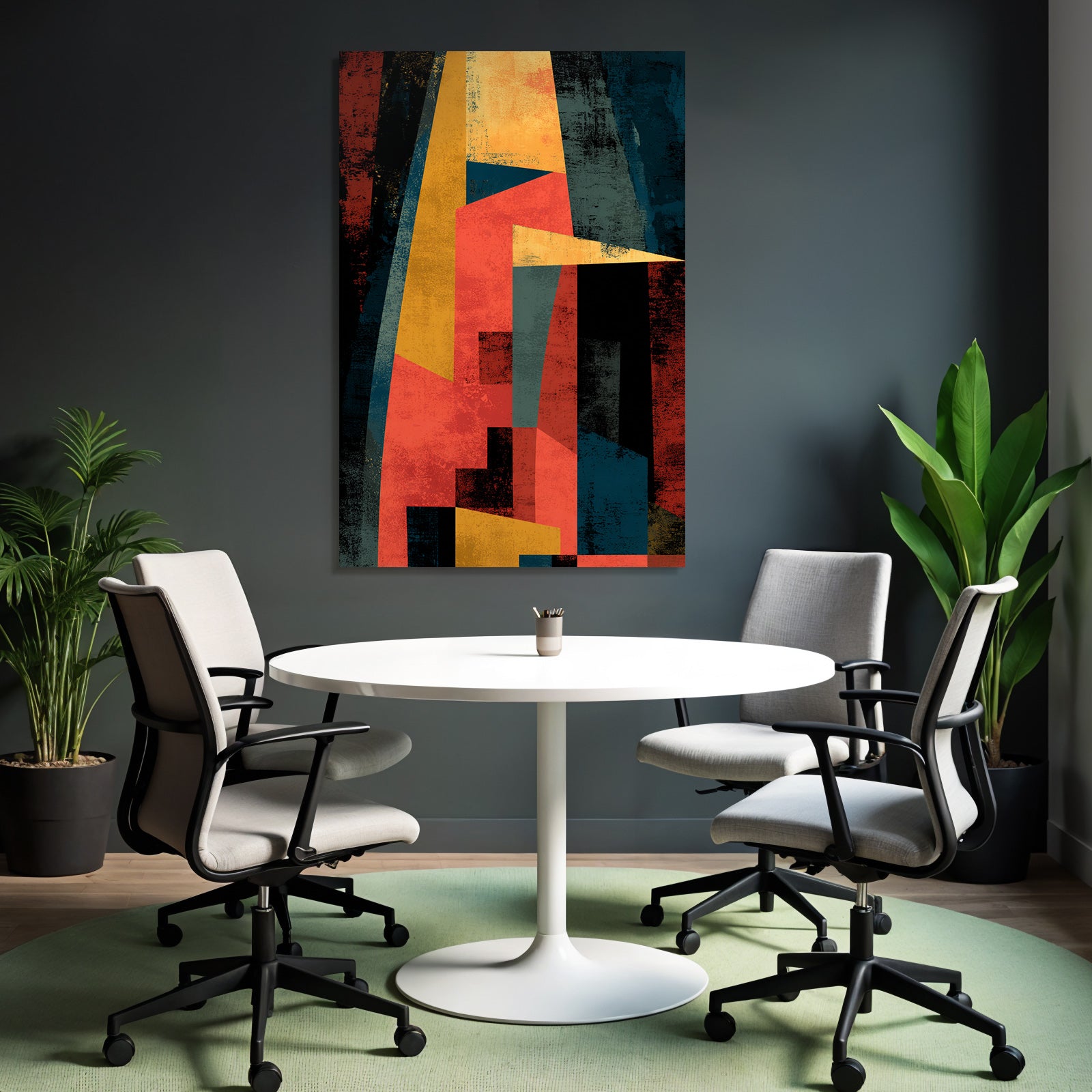 Abstrakte Geometrische Formen Und Farben Rot Gelb Blau Schwarz