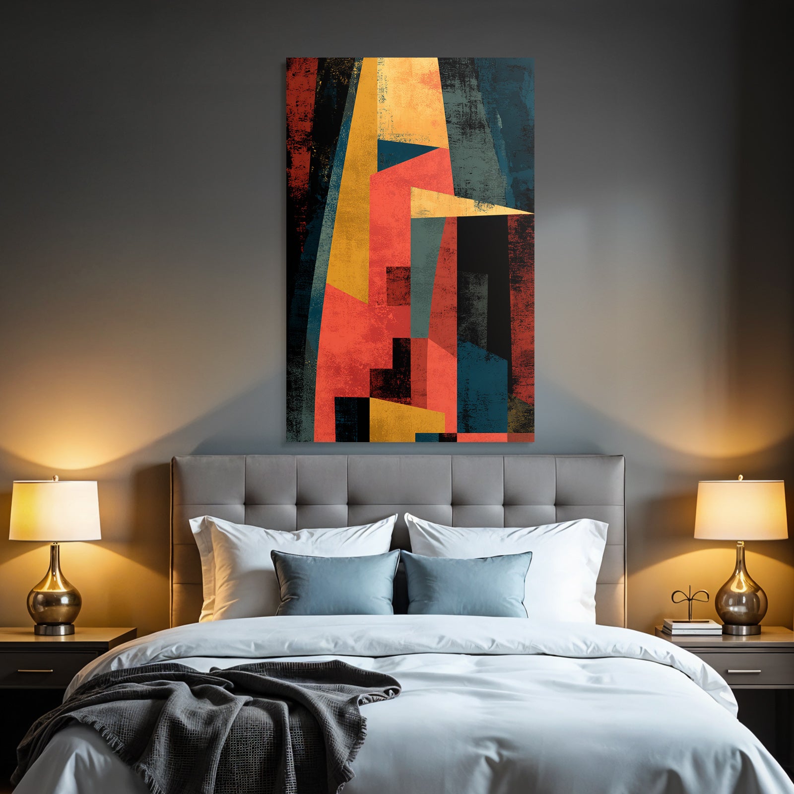 Abstrakte Geometrische Formen Und Farben Rot Gelb Blau Schwarz