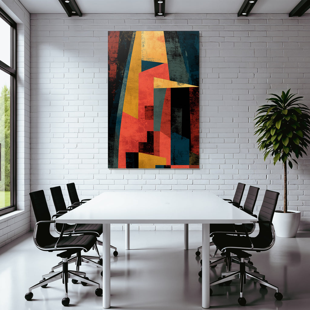 Abstrakte Geometrische Formen Und Farben Rot Gelb Blau Schwarz