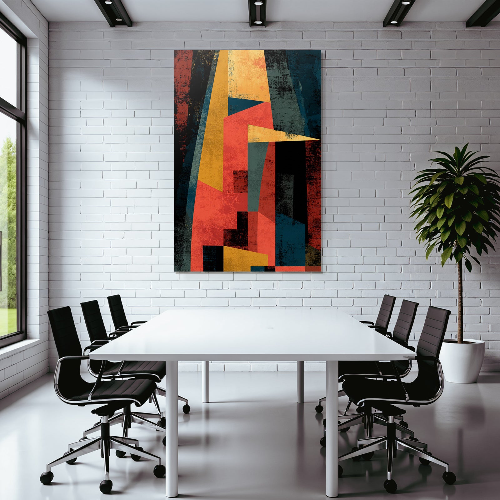 Abstrakte Geometrische Formen Und Farben Rot Gelb Blau Schwarz