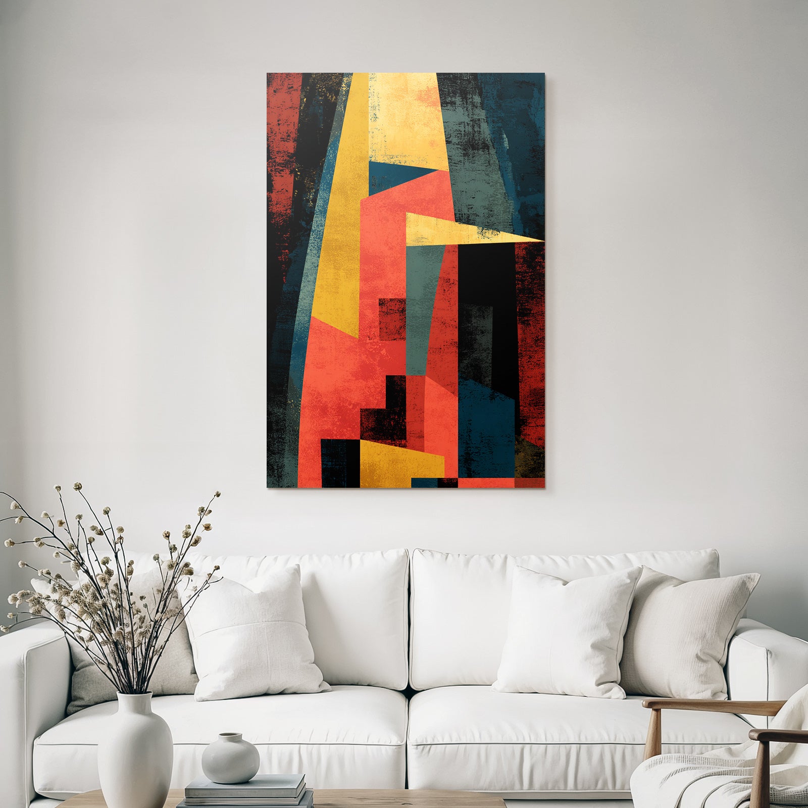Abstrakte Geometrische Formen Und Farben Rot Gelb Blau Schwarz