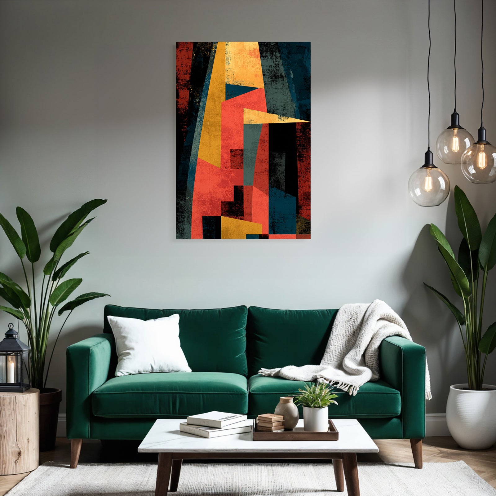 Abstrakte Geometrische Formen Und Farben Rot Gelb Blau Schwarz