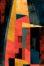 Abstrakte Geometrische Formen Und Farben Rot Gelb Blau Schwarz | Mid Century Modern | Einrichtungsstile