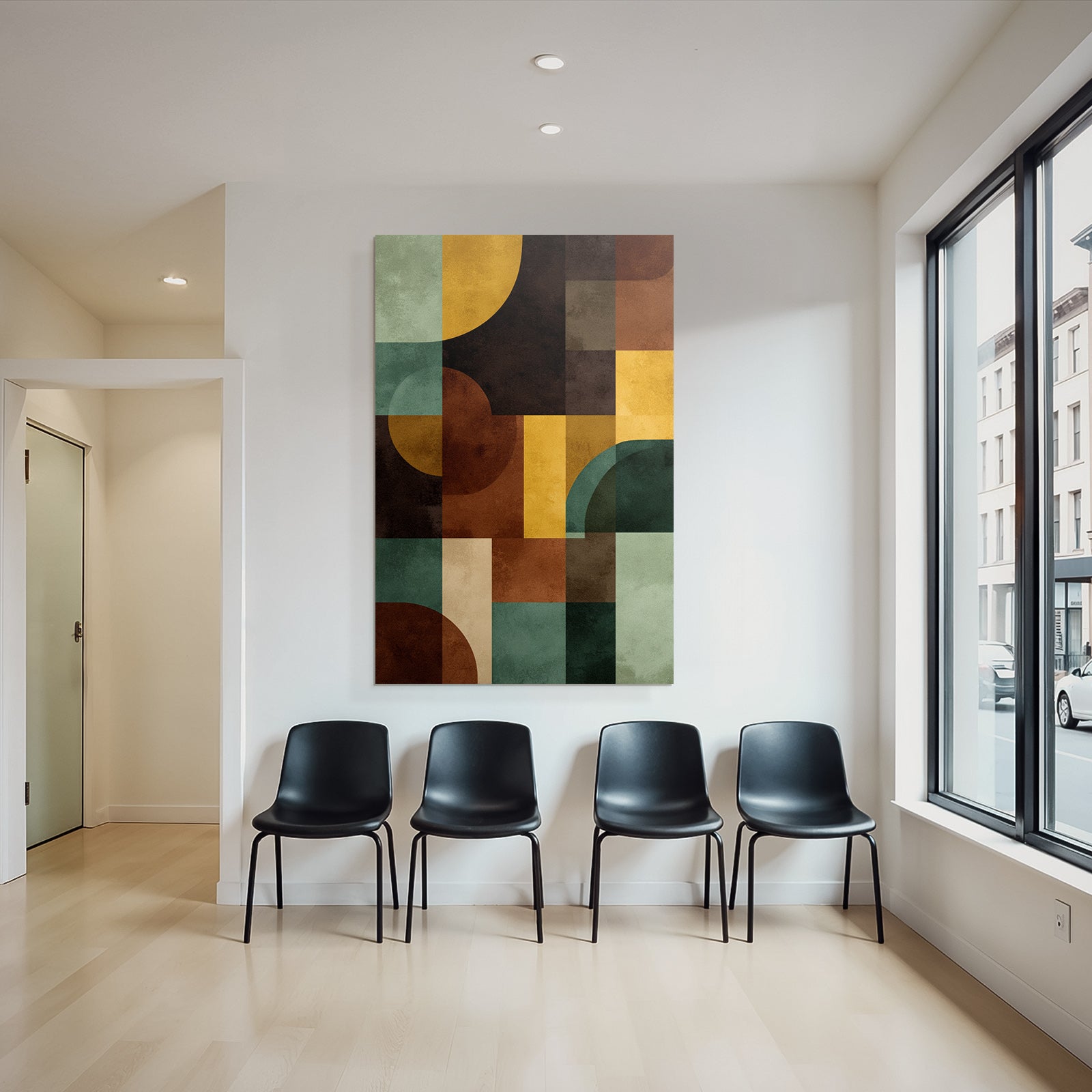 Abstract geometric design with shapes and colors