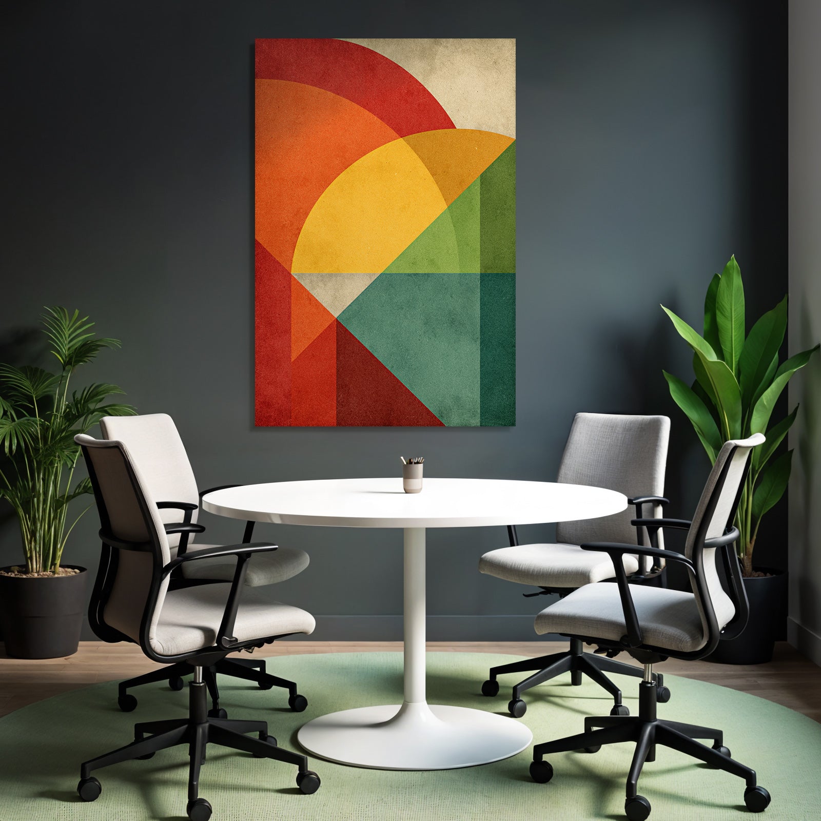 Abstract geometric design with different shapes and colors