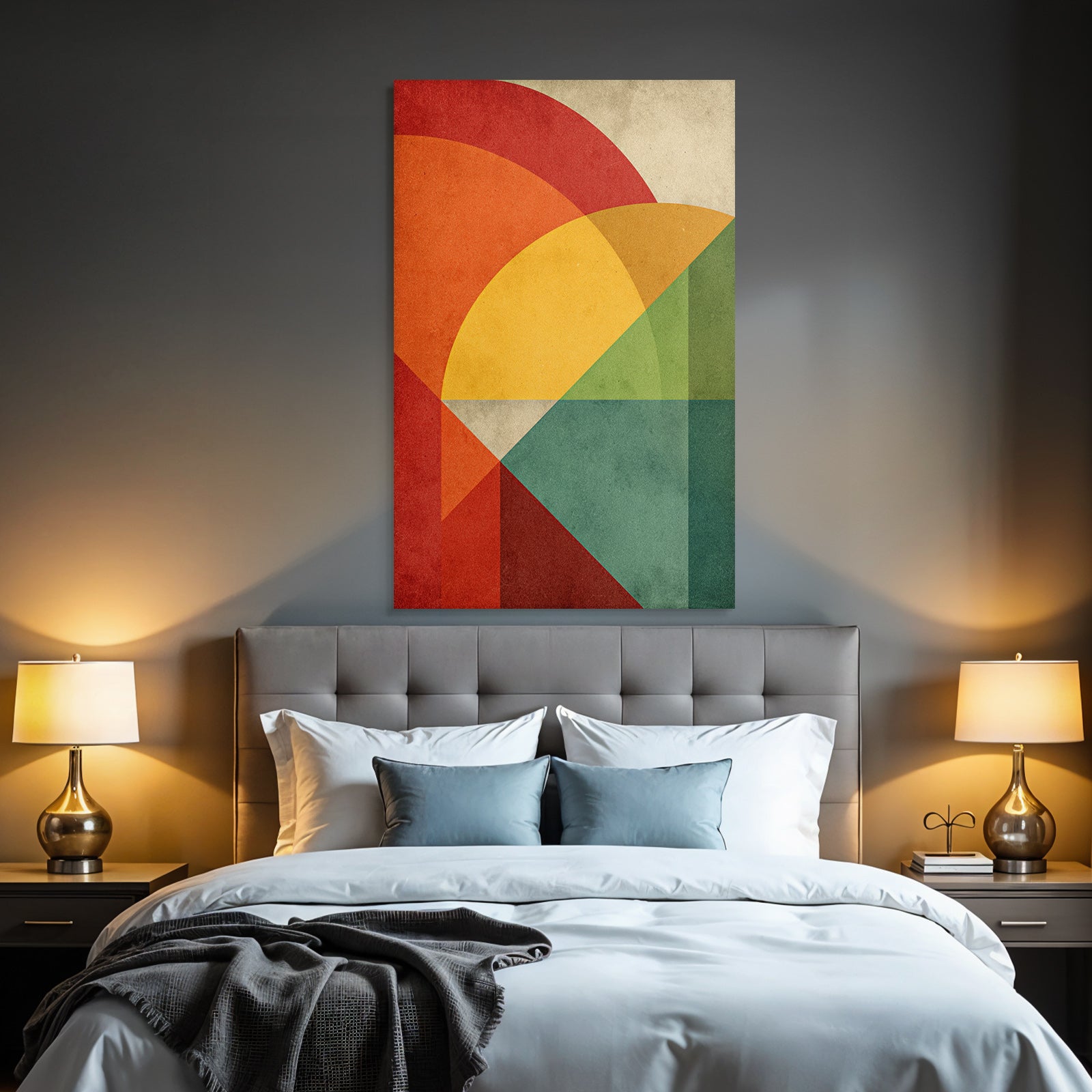 Abstract geometric design with different shapes and colors