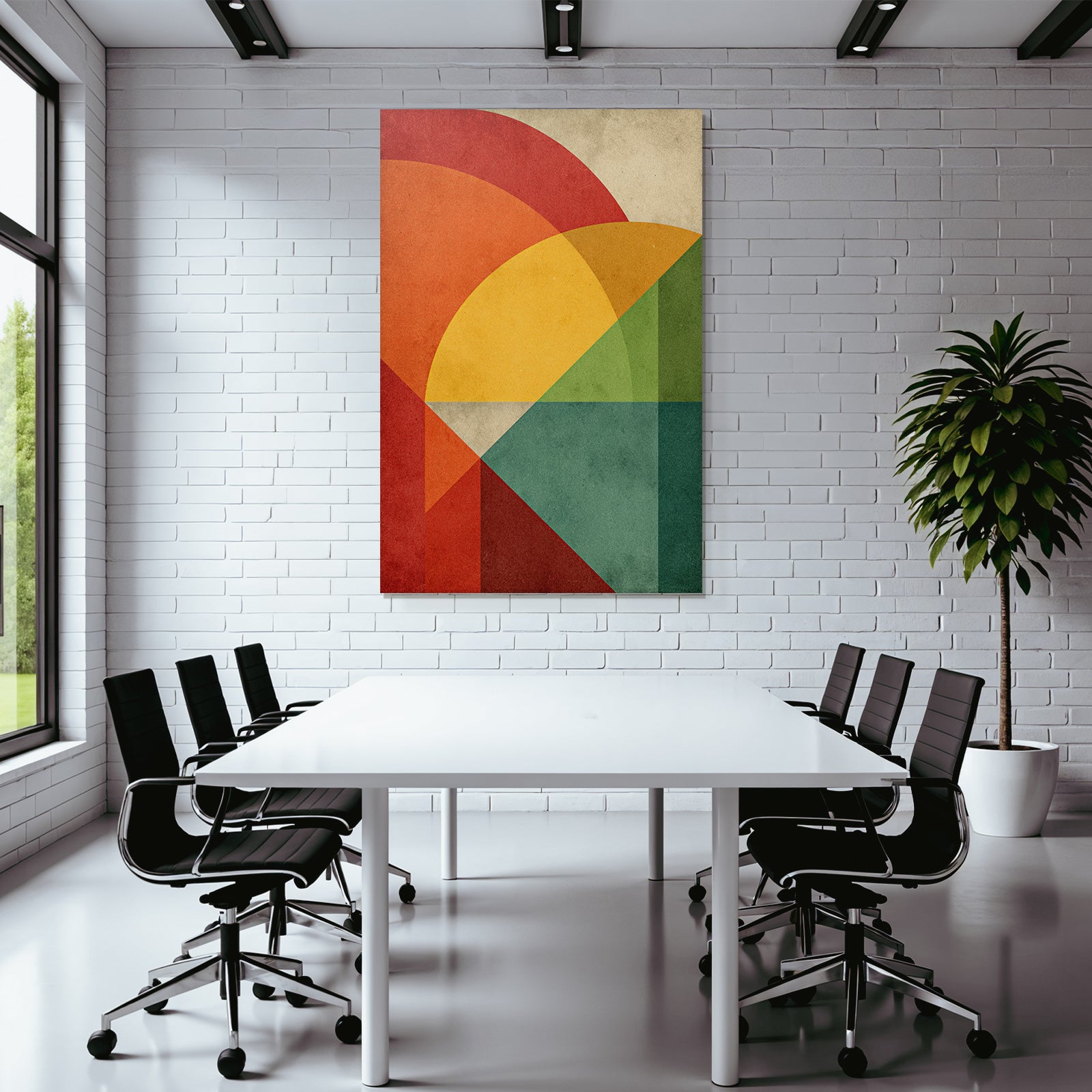 Abstract geometric design with different shapes and colors