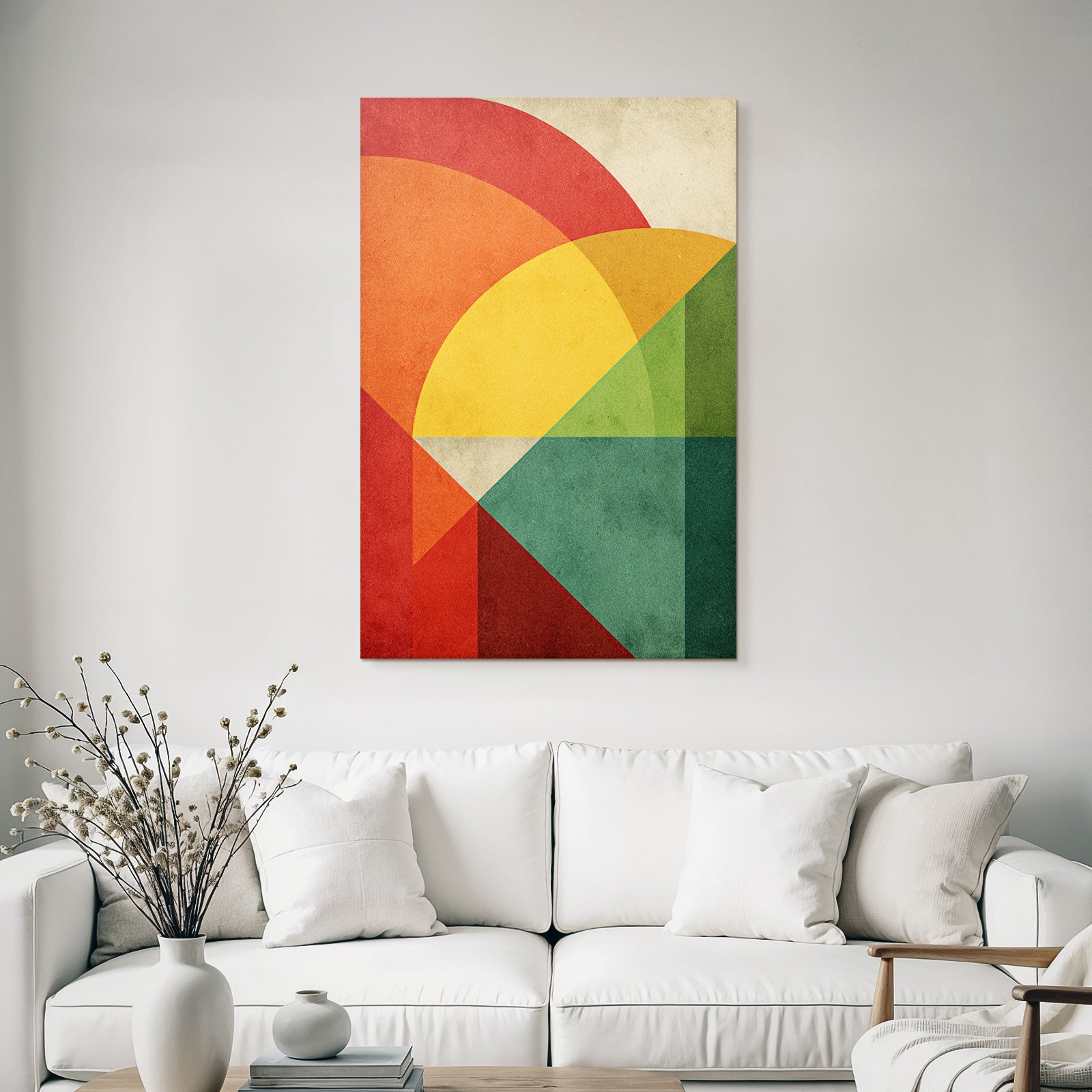 Abstract geometric design with different shapes and colors