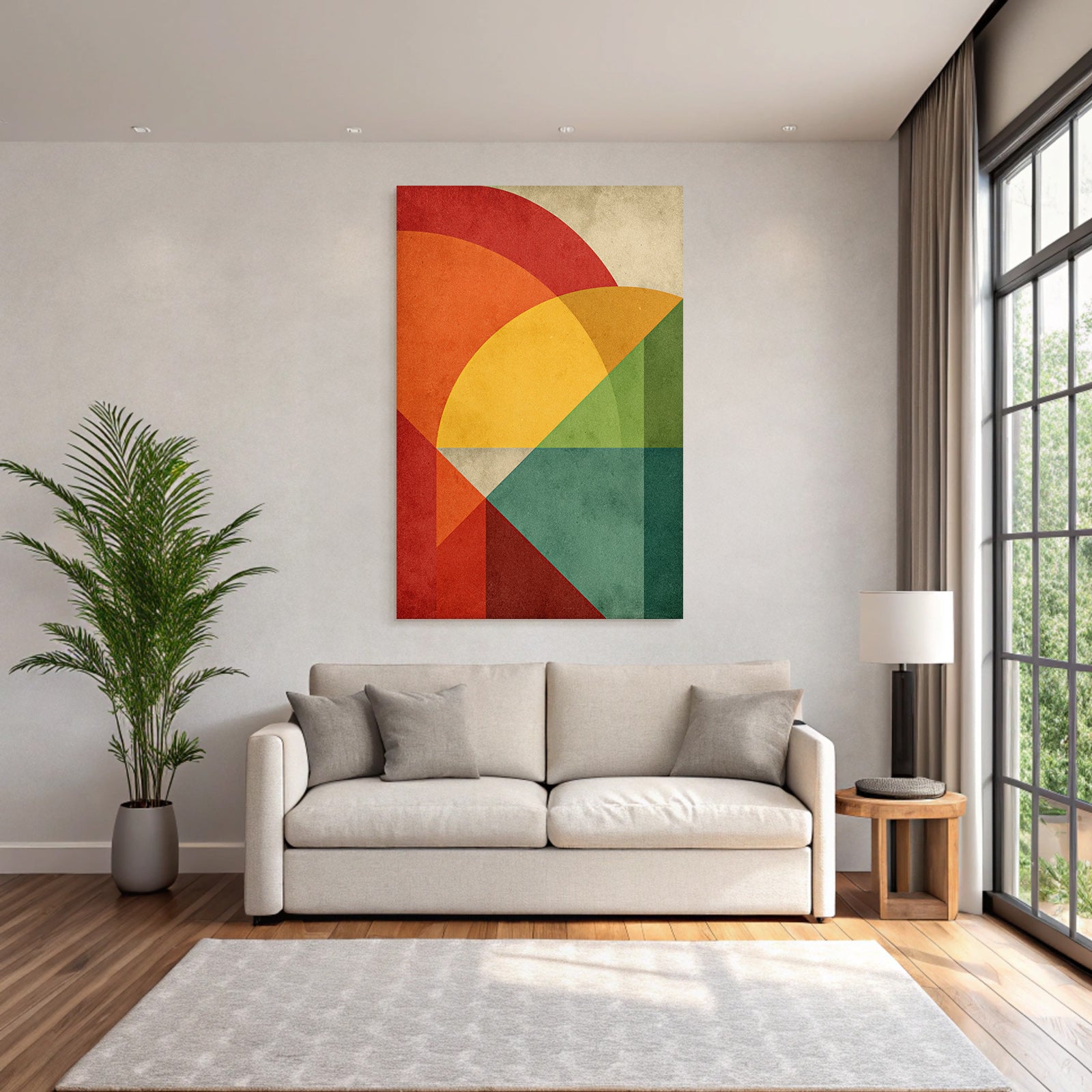 Abstract geometric design with different shapes and colors