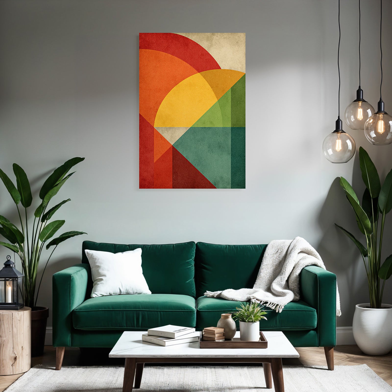 Abstract geometric design with different shapes and colors