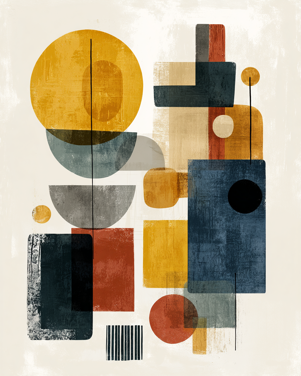 Abstrakte Geometrische Komposition Moderne Kunst Aesthetik | Mid Century Modern | Einrichtungsstile