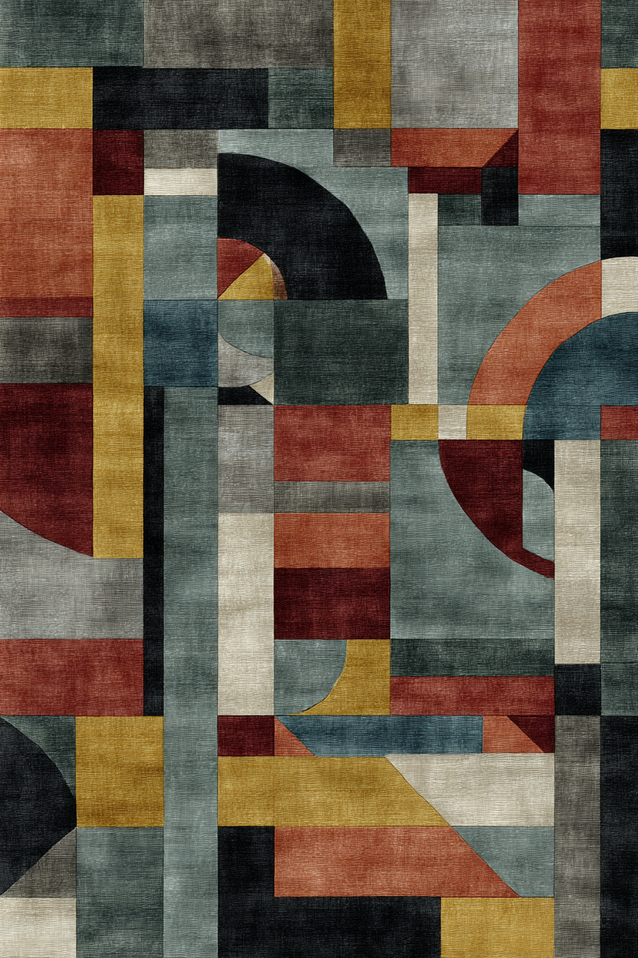 Abstrakte Geometrische Komposition Zeitgenoessische Kunst Design | Mid Century Modern | Einrichtungsstile