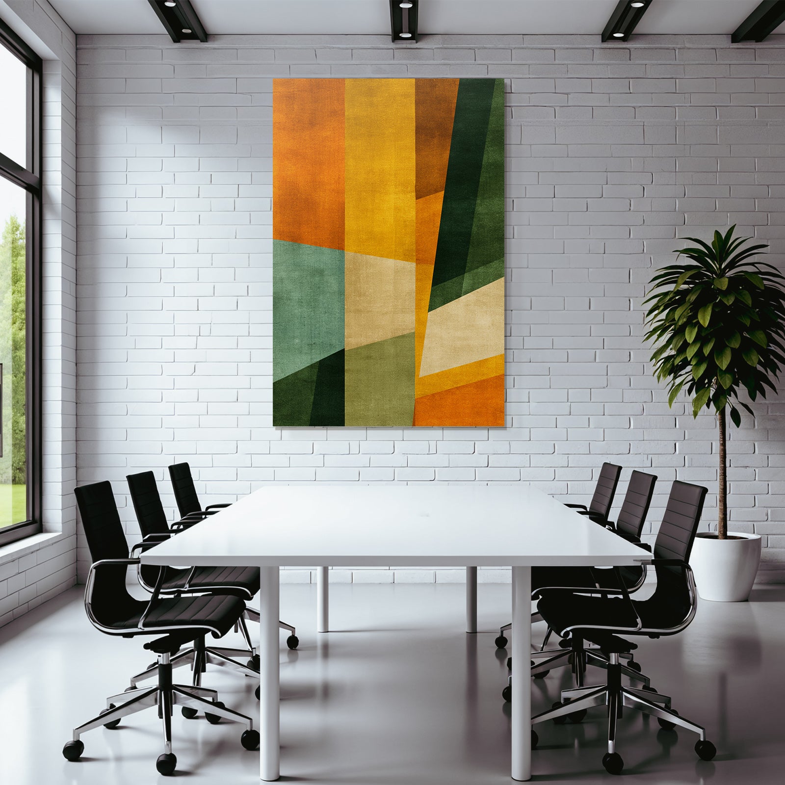 Abstract graphics Geometric shapes Warm and cool colors