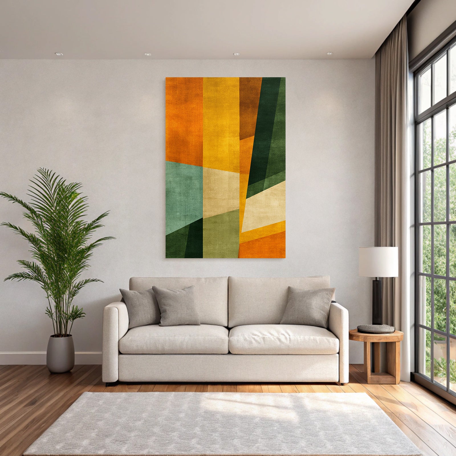 Abstract graphics Geometric shapes Warm and cool colors