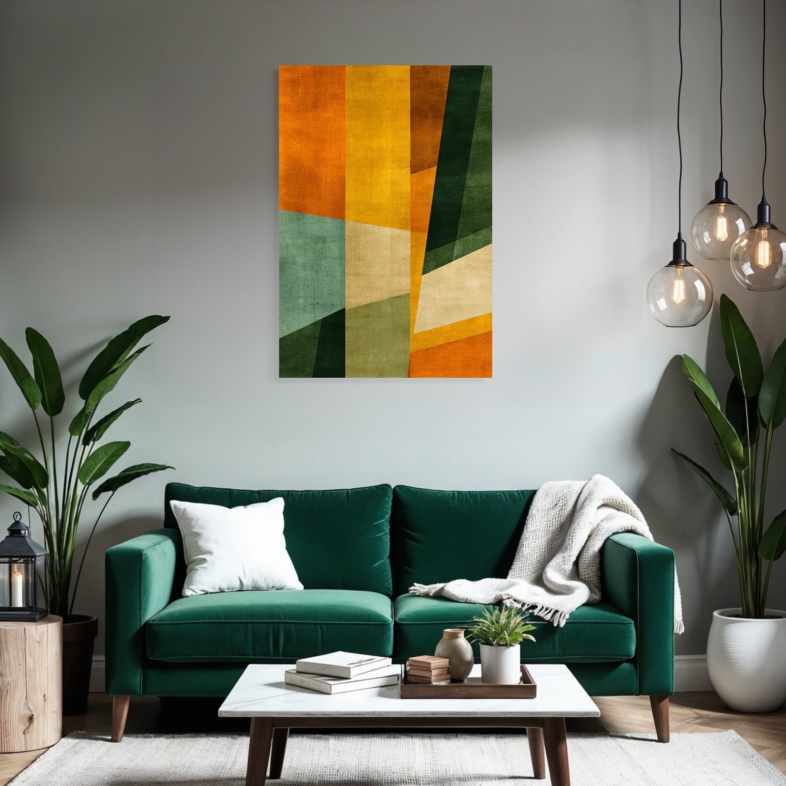 Abstract graphics Geometric shapes Warm and cool colors