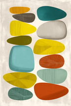 Abstrakte Illustration Bunte Kieselsteine Jpg | Mid Century Modern | Einrichtungsstile