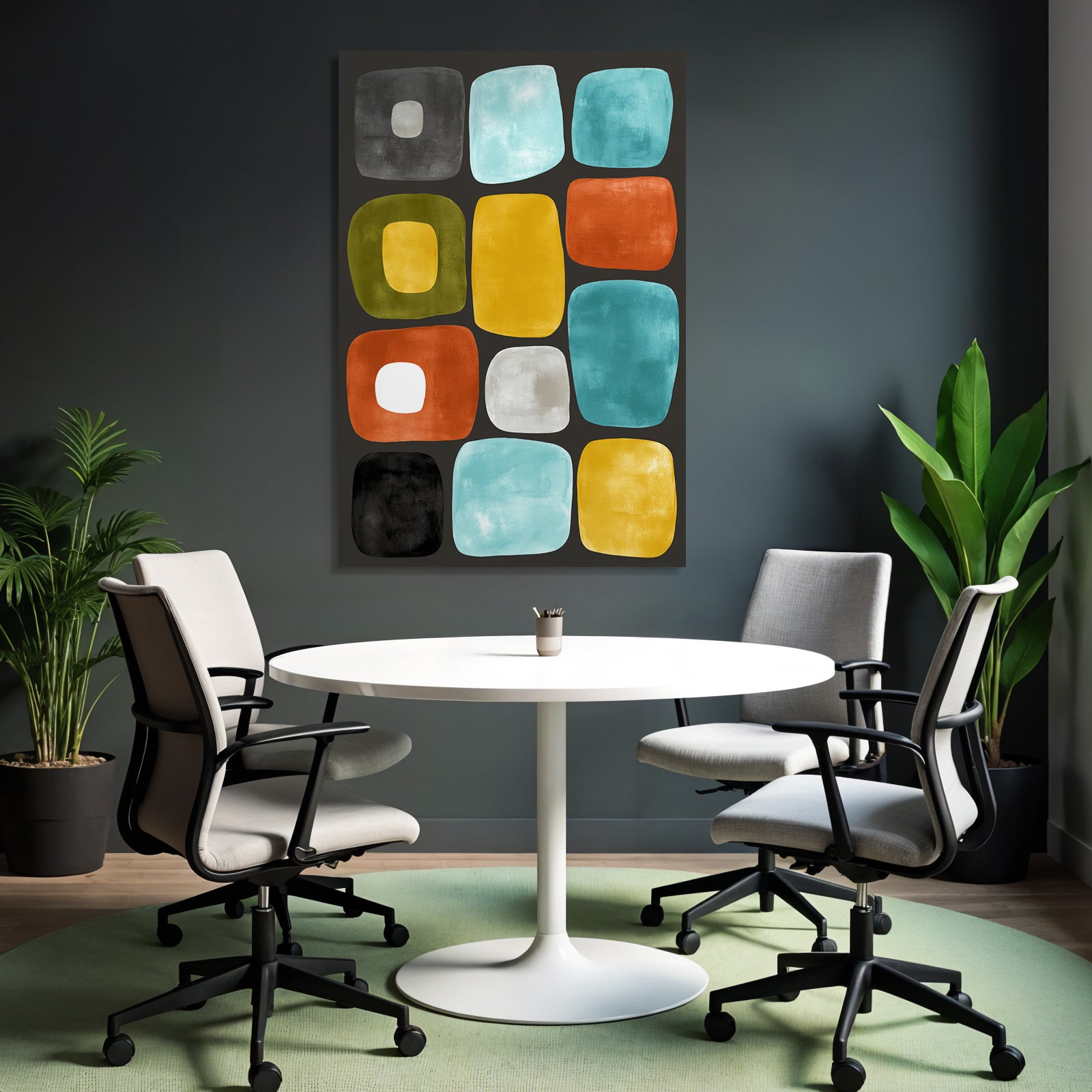 Abstrakte Illustration Farbige Formen Dunkler Hintergrund