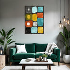Abstrakte Illustration Farbige Formen Dunkler Hintergrund