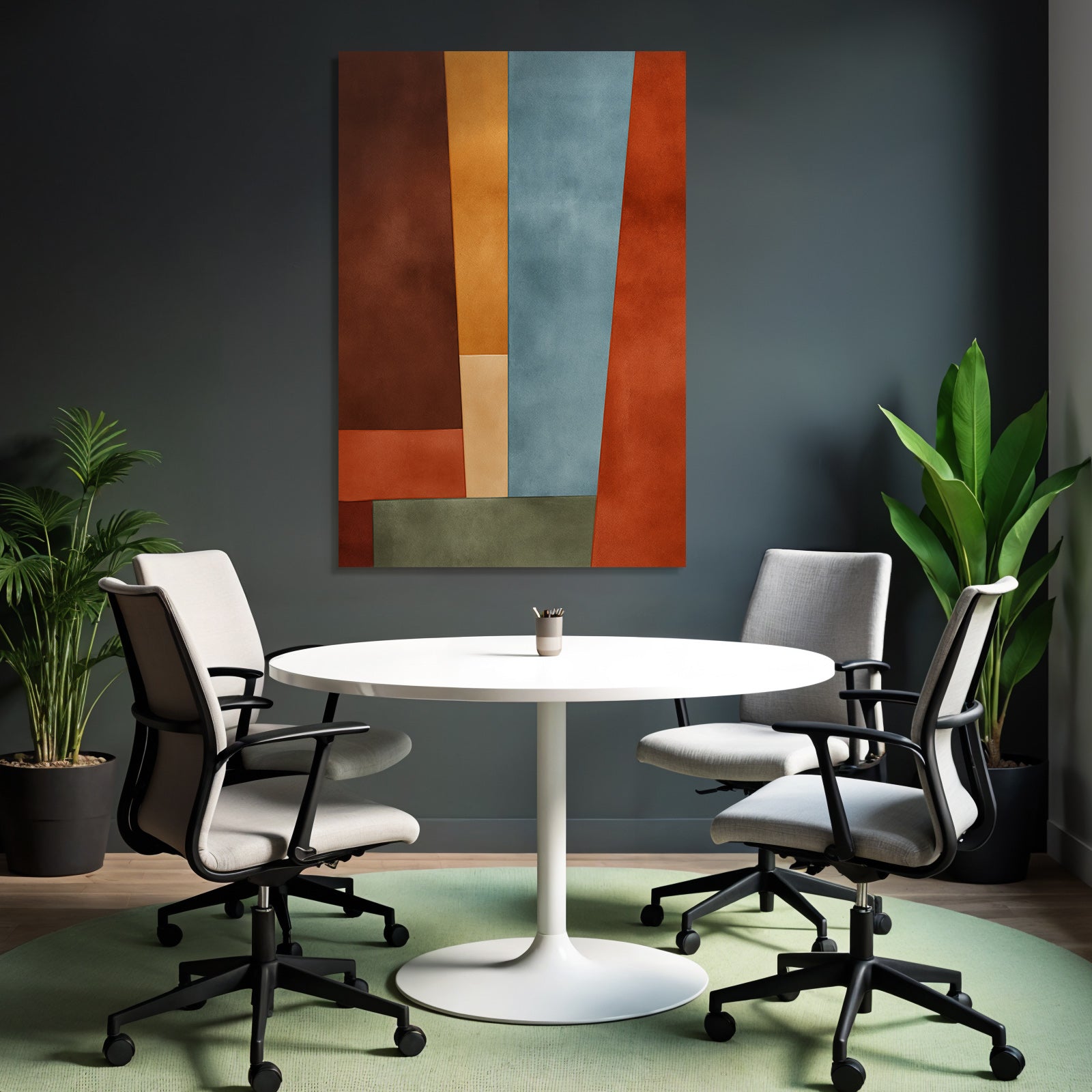 Abstract composition colorful shapes