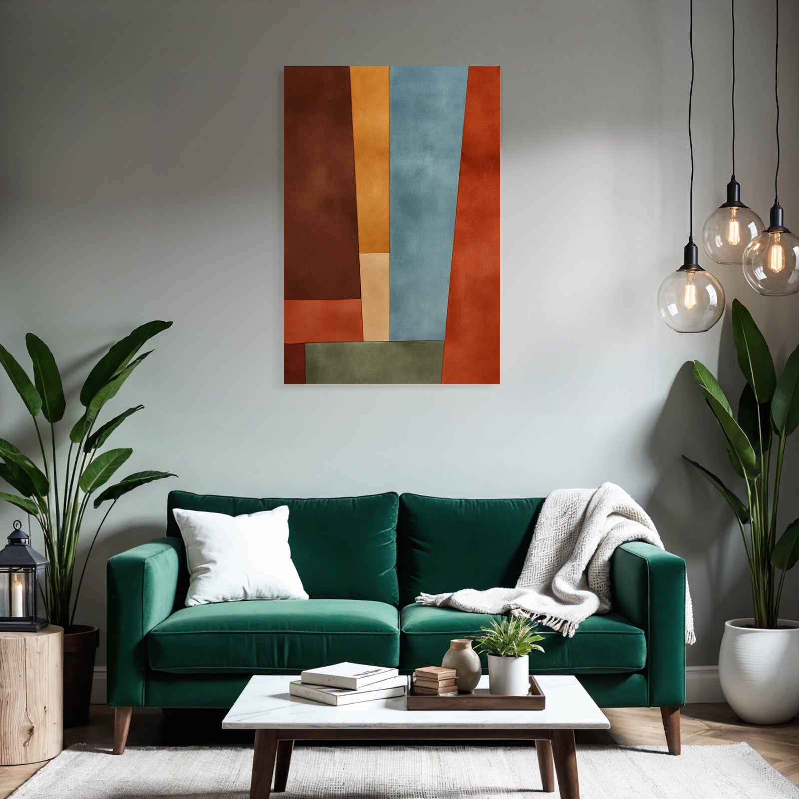 Abstract composition colorful shapes