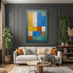 Abstract Composition Colored Blocks Modern Art Piece