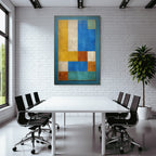 Abstract Composition Colored Blocks Modern Art Piece