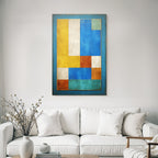 Abstract Composition Colored Blocks Modern Art Piece
