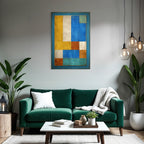 Abstract Composition Colored Blocks Modern Art Piece