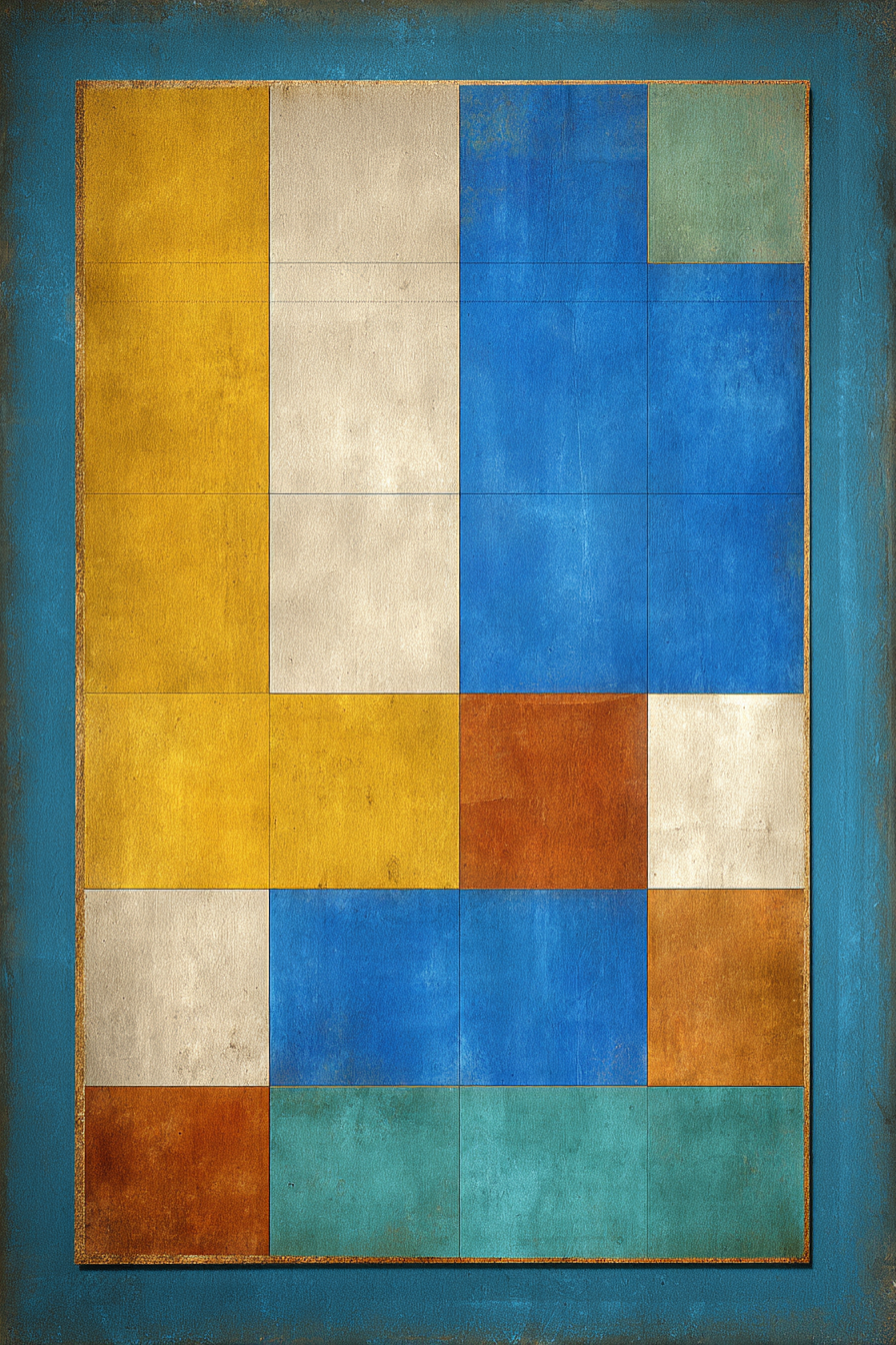 Abstrakte Komposition Farbige Bloecke Moderne Kunststueck | Mid Century Modern | Einrichtungsstile