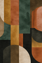 Abstrakte Komposition Formen Farben Digital Artwork | Mid Century Modern | Einrichtungsstile